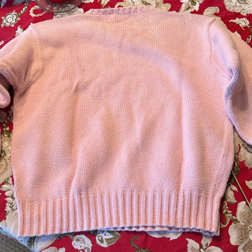 Polo by Ralph Lauren Mens Pink cotton Crew Neck Sweater, pony - Picture 9 of 10